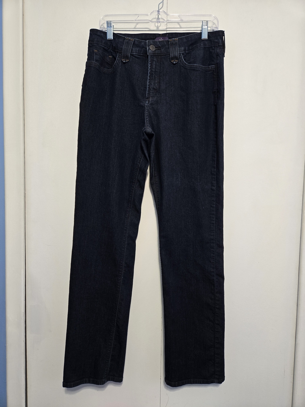 NYDJ Straight Leg Dark Wash Stretch Jeans Women's Size 12 Made in USA